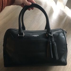 Gently used black Coach purse
